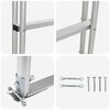 vidaXL 4-stupňov&yacute; žebř&iacute;k na docks Strieborn&aacute; 45 &times;11,5 &times;162 cm Hlin&iacute;k
