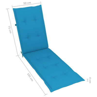vidaXL Podložka na kreslo na terasu, modrá (75+105)x50x3 cm