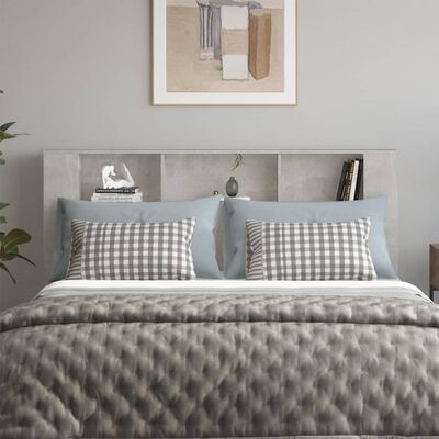 vidaXL Čelo postele so skrinkou betónovo sivé 180x18,5x104,5 cm