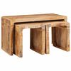 vidaXL Hniezdiaci st&ocirc;l 3 ks Hned&aacute; 82 x 40 x 46 cm Mas&iacute;vne mango drevo