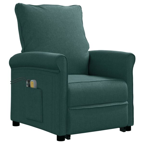 vidaXL Zdv&iacute;hacie mas&aacute;žne kreslo tmavozelen&eacute; l&aacute;tkov&eacute;