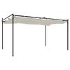 vidaXL Pergola so zaťahovacou strechou kr&eacute;mov&aacute; 395x292x230 cm