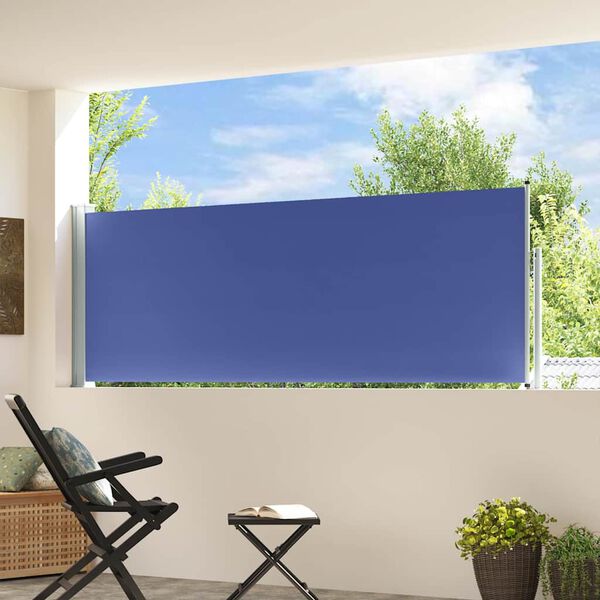 vidaXL Zaťahovacia bočn&aacute; mark&iacute;za na terasu 100x300 cm, modr&aacute;