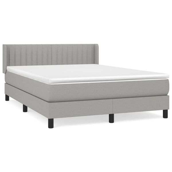 vidaXL Boxspring posteľ s matracom bledosiv&yacute; 140x190 cm l&aacute;tka