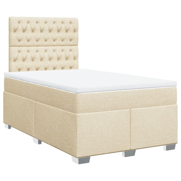 vidaXL Boxspring posteľ s matracom kr&eacute;mov&aacute; 120x190 cm l&aacute;tka