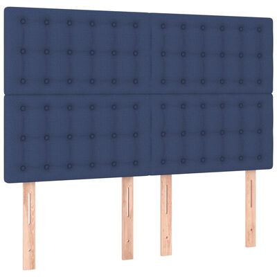 vidaXL Posteľ boxsping s matracom a LED modrá 140x190 cm látka