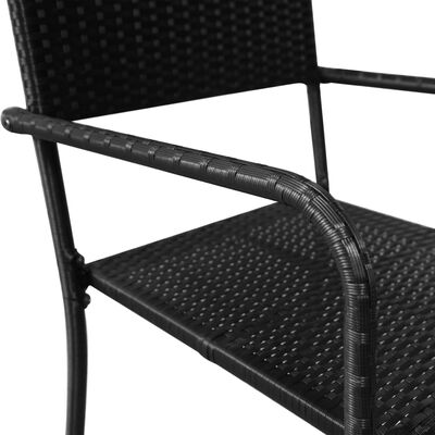 vidaXL Vonkajšie jedálenské stoličky 4 ks, polyratan, čierne