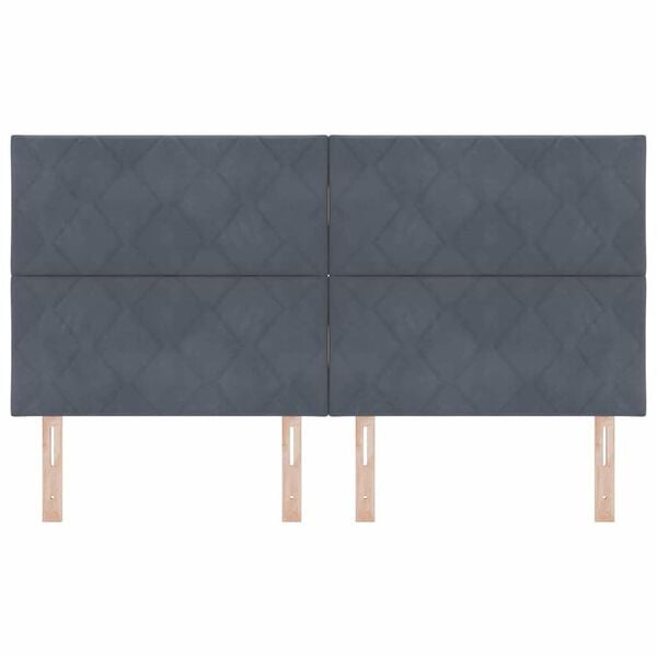 vidaXL Zadn&eacute; čelo s čelnou doskou Tmavo &scaron;ed&aacute; 180 cm Zamat