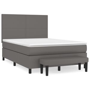 vidaXL Boxspring posteľ s matracom siv&aacute; 140x190 cm umel&aacute; koža