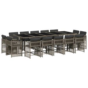 vidaXL 15-dielna z&aacute;hrad. jed&aacute;lensk&aacute; s&uacute;prava s vank&uacute;&scaron;mi siv&aacute; polyratan