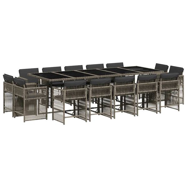 vidaXL 15-dielna z&aacute;hrad. jed&aacute;lensk&aacute; s&uacute;prava s vank&uacute;&scaron;mi siv&aacute; polyratan