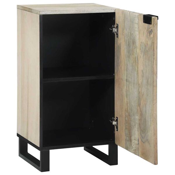 vidaXL Serv&iacute;rovac&iacute; St&ocirc;l Biela 40 x 33 x 75 cm mangov&yacute; mas&iacute;v