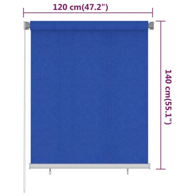 vidaXL Vonkajšia zatemňovacia roleta 120x140 cm modrá HDPE