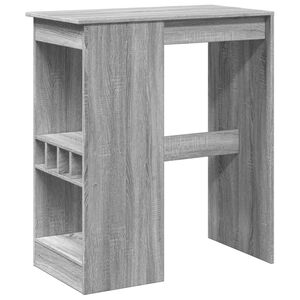 vidaXL Barov&yacute; st&ocirc;l s policami siv&yacute; sonoma 90x47,5x103,5cm kompoz.drevo