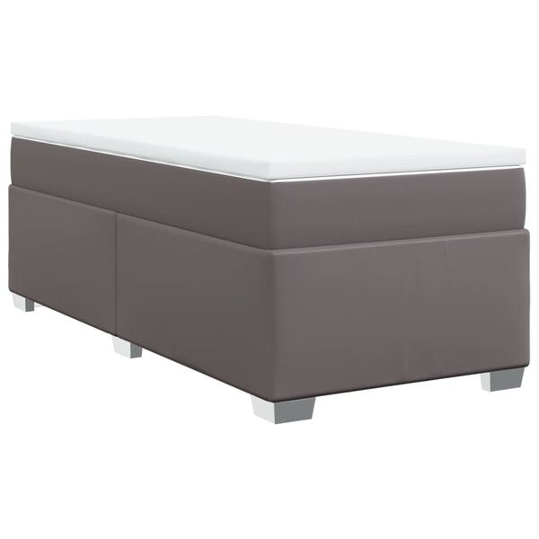 vidaXL Boxspring posteľ s matracom sivá 80x200 cm umelá koža