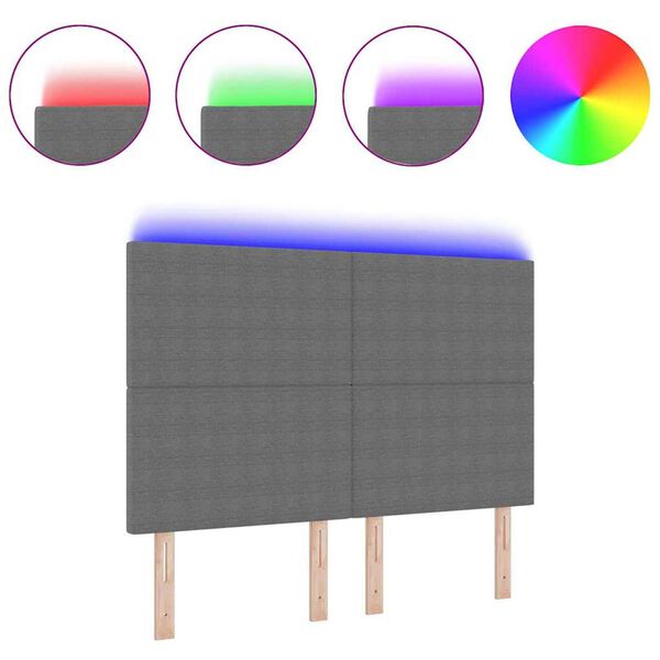 vidaXL LED hlavov&aacute; doska so svetlami LED di&oacute;dy Svetlosiv&aacute; 144 cm l&aacute;tka