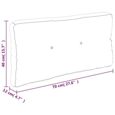 vidaXL Podložka na paletový nábytok, sivá 70x40x12 cm, látka