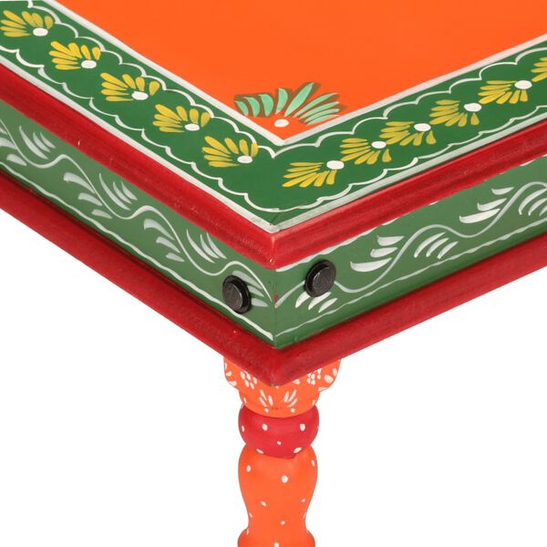 vidaXL Konferenčný stolík oranžový ručne maľovaný masívny mangovník