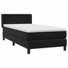 vidaXL Posteľn&yacute; r&aacute;m boxspring s matracom čierny 90x220 cm zamat