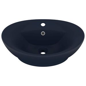 vidaXL Luxusn&eacute; um&yacute;vadlo, prepad, matn&eacute; tmavomodr&eacute; 58,5x39 cm, keramika