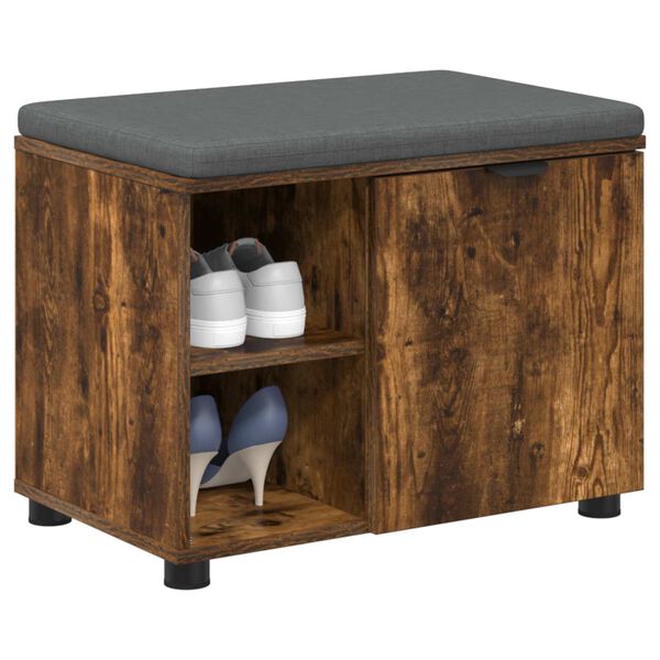 vidaXL Predsieňov&aacute; lavica s vank&uacute;&scaron;om Dymov&aacute; dub 60 x 38 x 46 cm