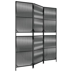 vidaXL Parav&aacute;n 3 panely čierny polyratan