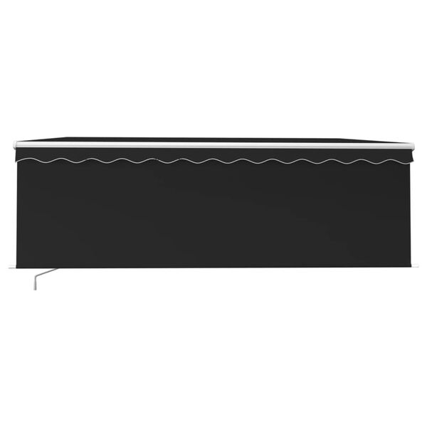 vidaXL Ručne zaťahovacia mark&iacute;za s tienidlom a LED 4x3 m antracitov&aacute;