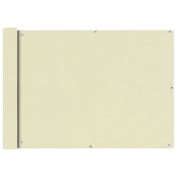 vidaXL Balkónová markíza z oxfordskej látky, 75x600 cm, krémová