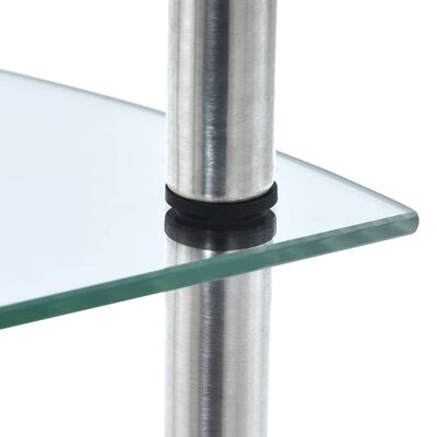 vidaXL Regál s 5 policami, priehľadný 30x30x130 cm, tvrdené sklo