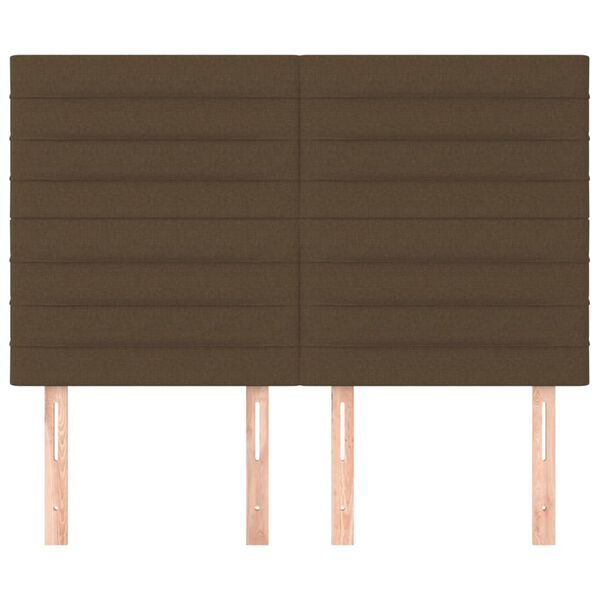 vidaXL Čelo postele tmavohned&eacute; 144x5x118/128 cm l&aacute;tkov&eacute;