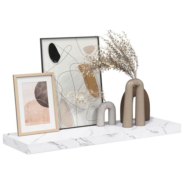 vidaXL Stenn&aacute; polica Biely mramor 90 x 23,5 x 4 cm Kompozitn&eacute; drevo