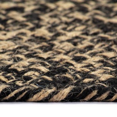 vidaXL Ručne vyrobený jutový koberec čierny a prírodný 90 cm