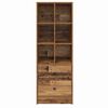 vidaXL Highboard so z&aacute;suvkou Star&eacute; drevo 45,5 x 34 x 127 cm