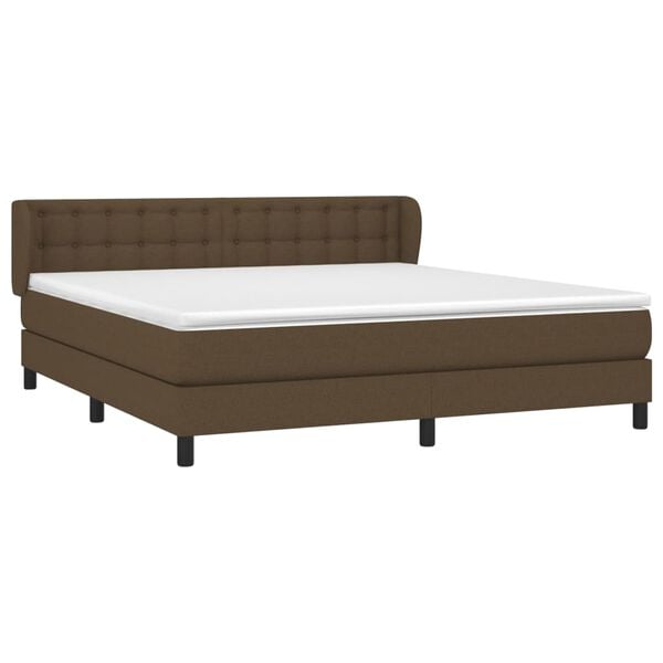 vidaXL Boxspring posteľ s matracom tmavohned&aacute; 180x200 cm l&aacute;tka