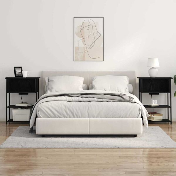 vidaXL Nočn&yacute; stol&iacute;k Čierny dub 55 x 31 x 76 cm Kompozitn&eacute; drevo