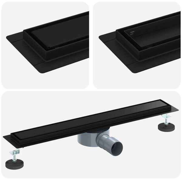 vidaXL Sprchov&yacute; odtok 2 v 1 s 360&deg; siphonom Čierna 60 cm