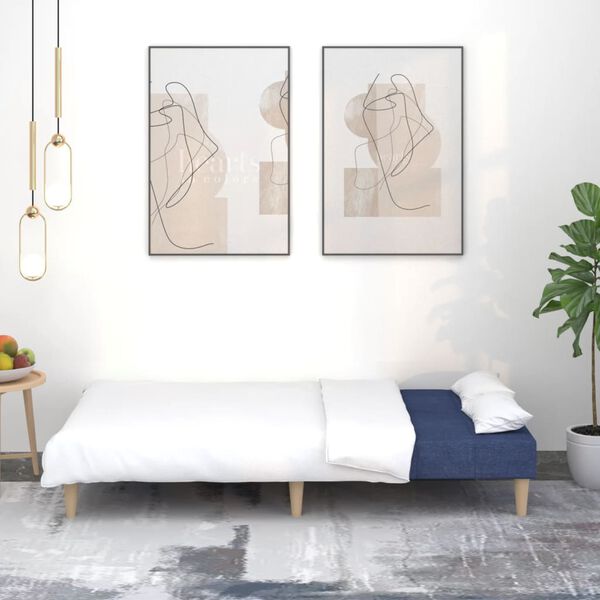 vidaXL 2-miestna rozkladacia pohovka modr&aacute; l&aacute;tkov&aacute;