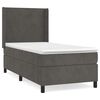 vidaXL Posteľn&yacute; r&aacute;m boxspring s matracom tmavosiv&yacute; 100x200 cm zamat