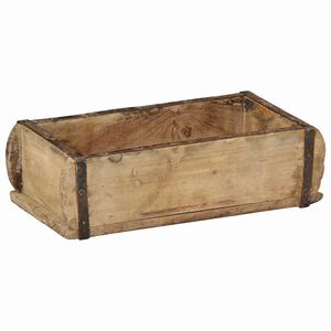 vidaXL Podnos s &uacute;ložiskom Hned&aacute; 30 x 15 x 9 cm Mas&iacute;vne obnoven&eacute; drevo