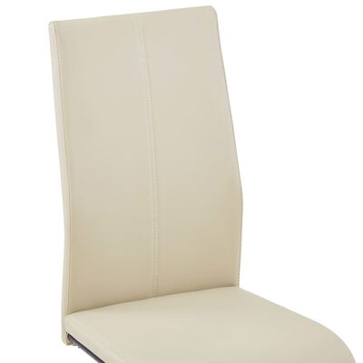 vidaXL Jedálenské stoličky, perová kostra 4 ks, kapučínové, umelá koža