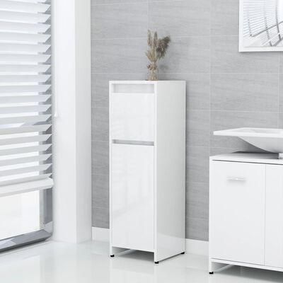 vidaXL 4-dielna súprava kúpeľňového nábytku,lesklá biela, drevotrieska