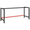 vidaXL R&aacute;m pracovn&eacute;ho stola matn&yacute; čierny a matn&yacute; červen&yacute; 180x57x79 cm kov