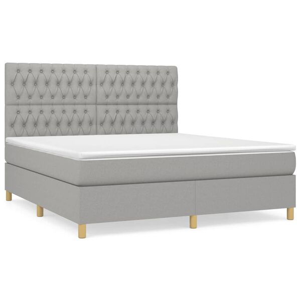 vidaXL Boxspring posteľ s matracom bledosiv&aacute; 180x200 cm l&aacute;tka