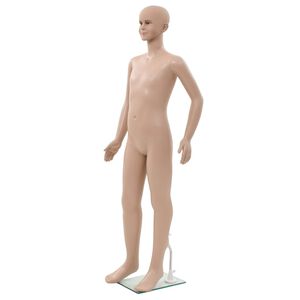 vidaXL Detsk&aacute; figur&iacute;na, sklenen&yacute; podstavec, b&eacute;žov&aacute; 140 cm