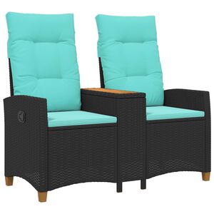 vidaXL Hojdačka s tabletou Čierna a tyrkysov&aacute; 126 x 65 x 112 cm