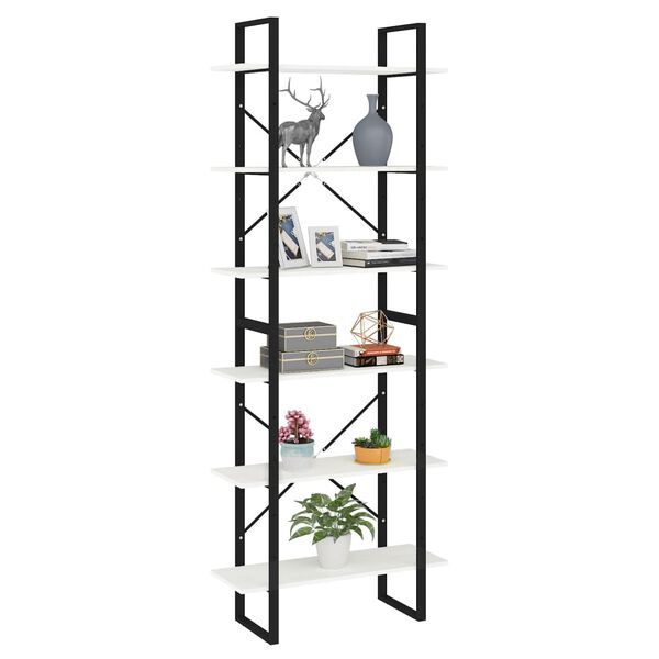 vidaXL Vysoký regál biely 80x30x210 cm masívna borovica