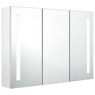 vidaXL LED kúpeľňová zrkadlová skrinka 89x14x62 cm žiarivá biela