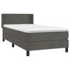 vidaXL Posteľn&yacute; r&aacute;m boxspring s matracom tmavosiv&yacute; 100x200 cm zamat