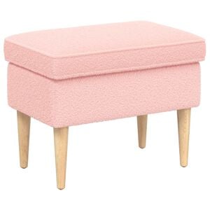 vidaXL Taburetka Ružov&aacute; 55 x 35 x 41 cm Boucl&eacute;