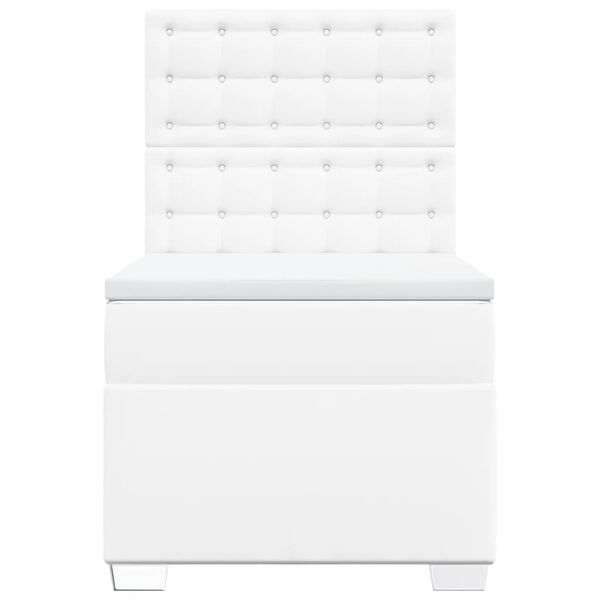 vidaXL Boxspring posteľ s matracom biela 90x190 cm umel&aacute; koža